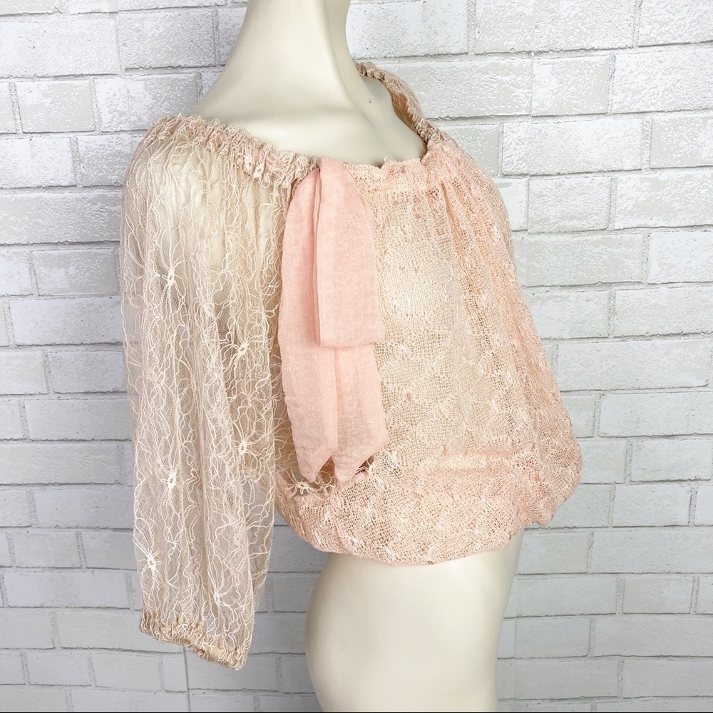 a'reve Boho Peach Lace Top - Picture 2 of 9